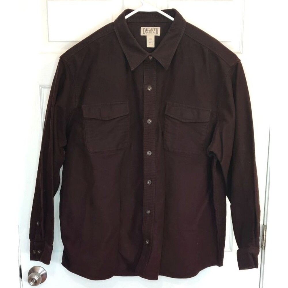 Duluth Trading Post Brown Shacket Size 3XL Two Front Pockets Button Down